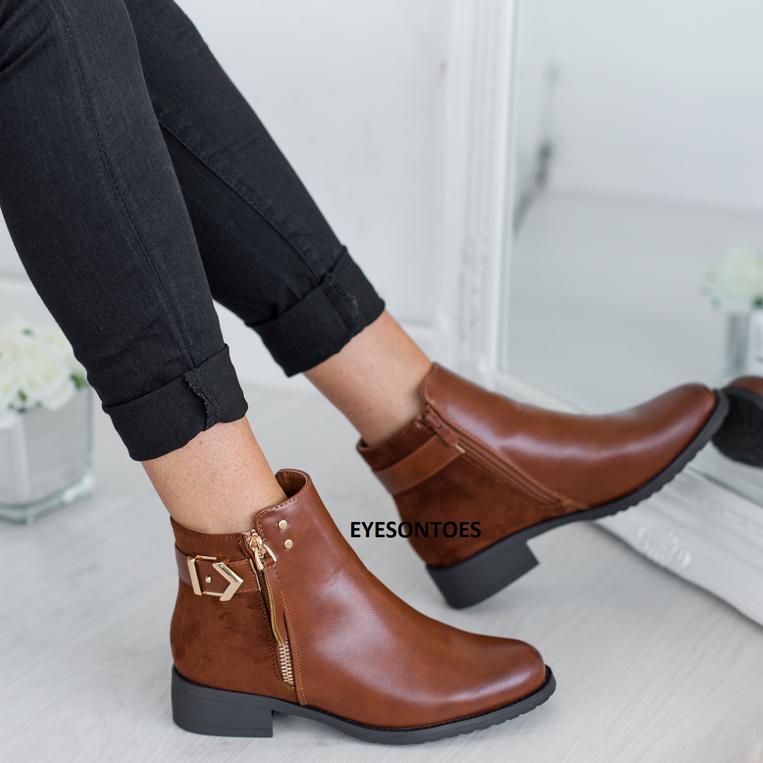 womens buckle chelsea boots